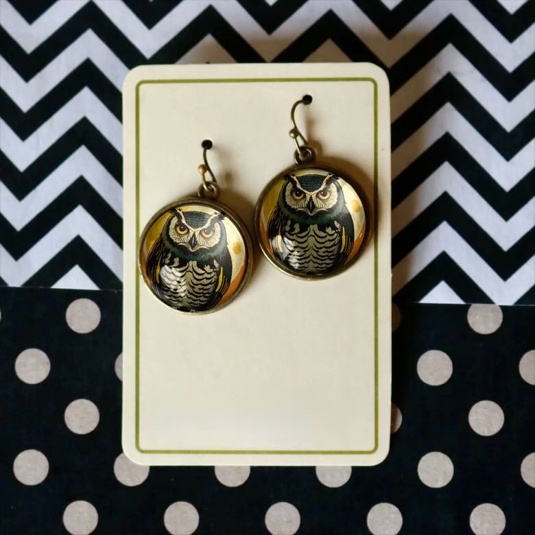 Vintage - Style Halloween Owl Pierced Earrings - Marmalade Mercantile