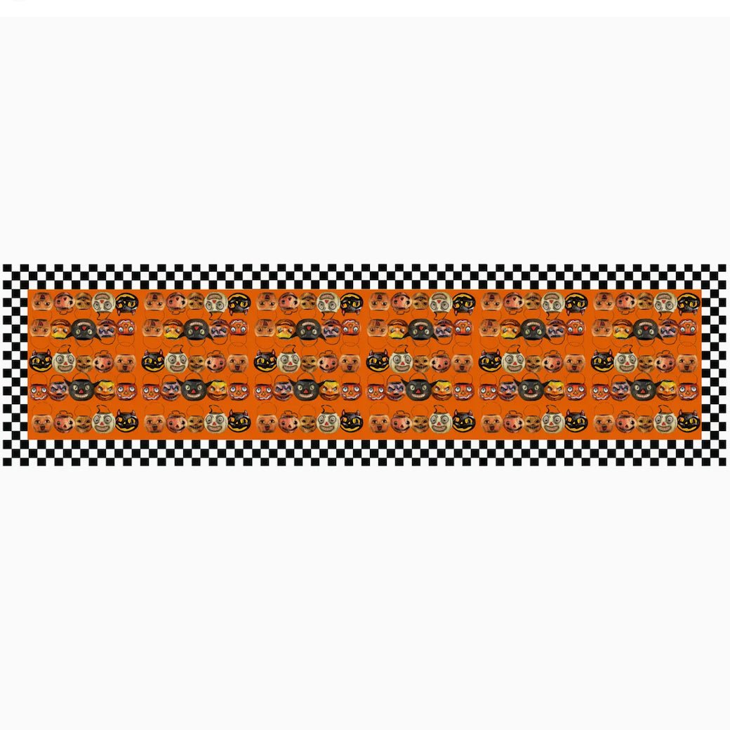 Vintage - Style Halloween Pails Cotton Canvas Table Runner - Marmalade Mercantile
