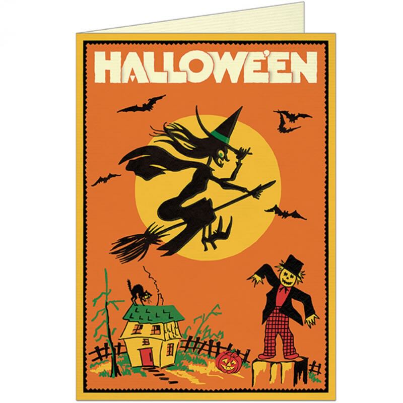 Vintage - Style Halloween Witch Greeting Card - Marmalade Mercantile