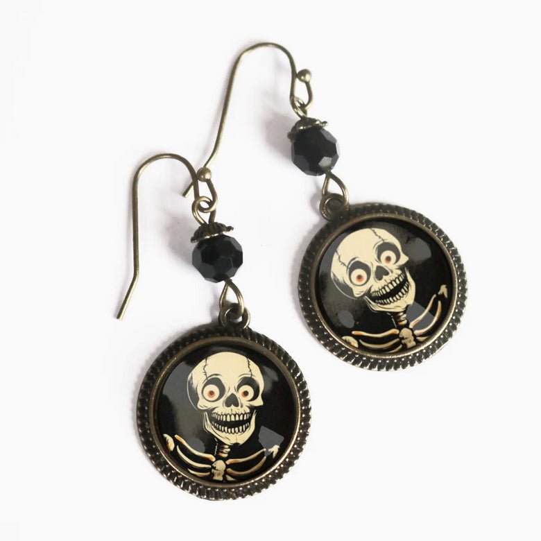 Vintage - Style Handmade Halloween Earrings Skelly Skeleton - Marmalade Mercantile