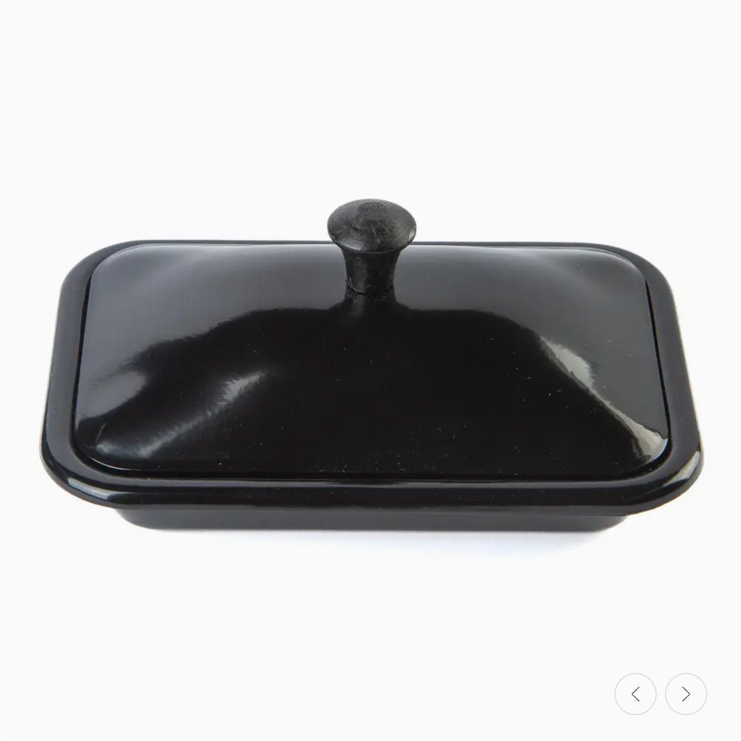 Vintage - Style Rectangular Enameled Soap Dish with Lid CHOICE of Colors - Marmalade Mercantile