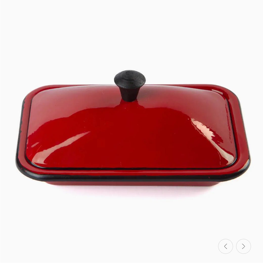 Vintage - Style Rectangular Enameled Soap Dish with Lid CHOICE of Colors - Marmalade Mercantile
