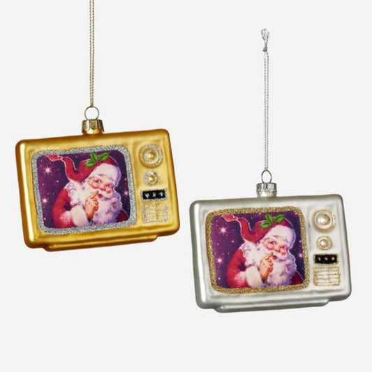 Vintage Style TV with Santa Christmas Ornament CHOICE of Color - Marmalade Mercantile
