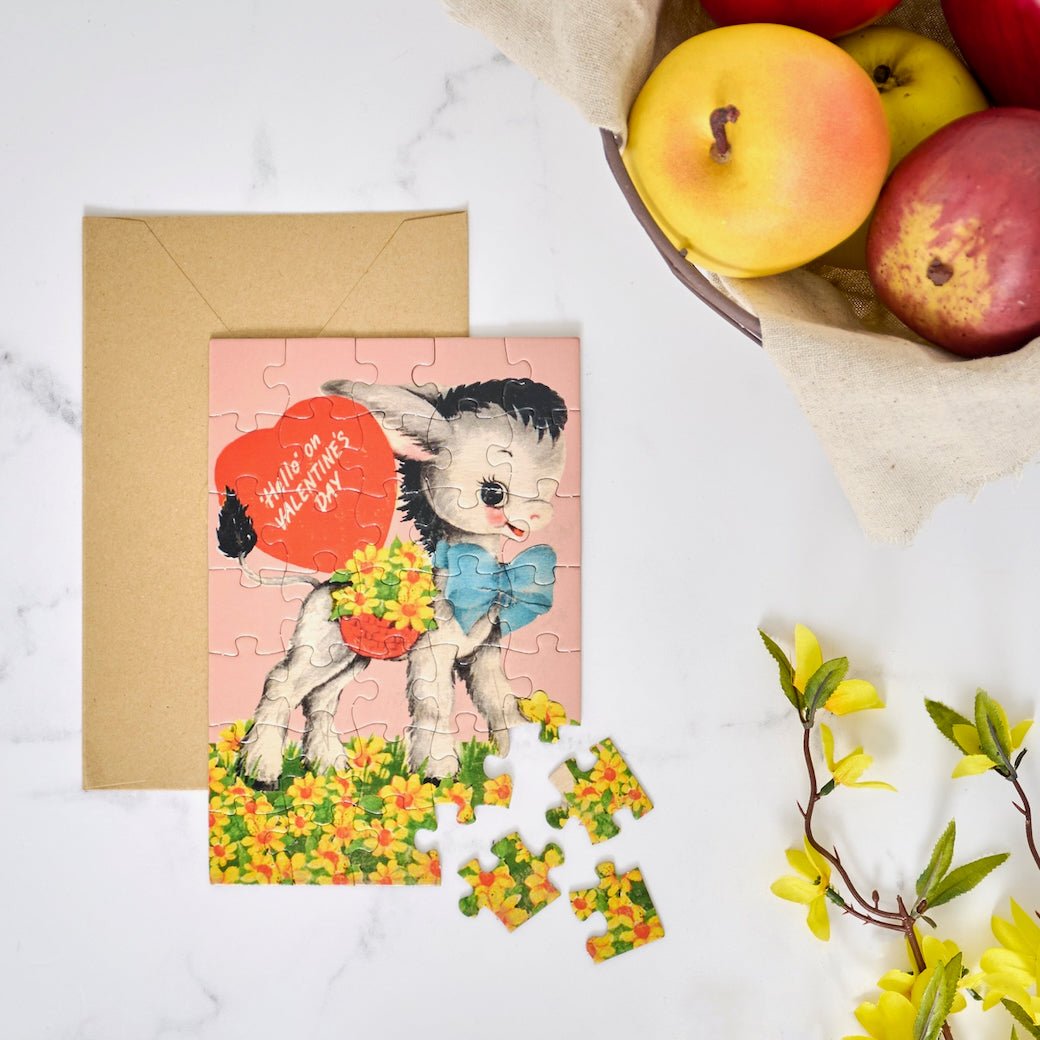 Vintage Style Valentine Puzzle Card - Marmalade Mercantile