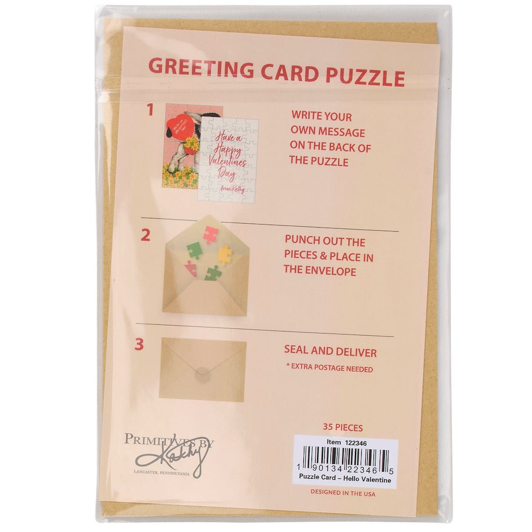 Vintage Style Valentine Puzzle Card