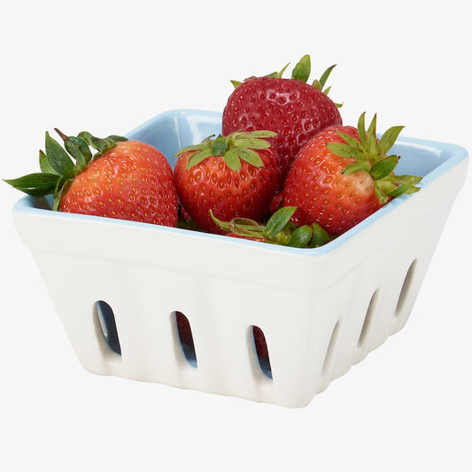 White Stoneware Berry Basket - Marmalade Mercantile