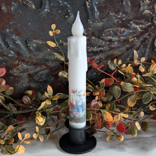 Wildflowers Battery Operated LED Taper Candle - Marmalade Mercantile