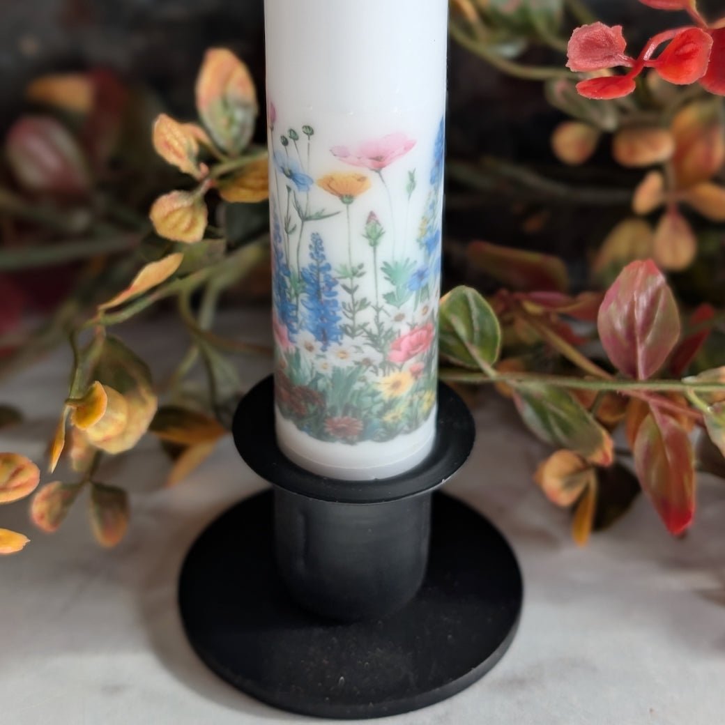 Wildflowers Battery Operated LED Taper Candle - Marmalade Mercantile