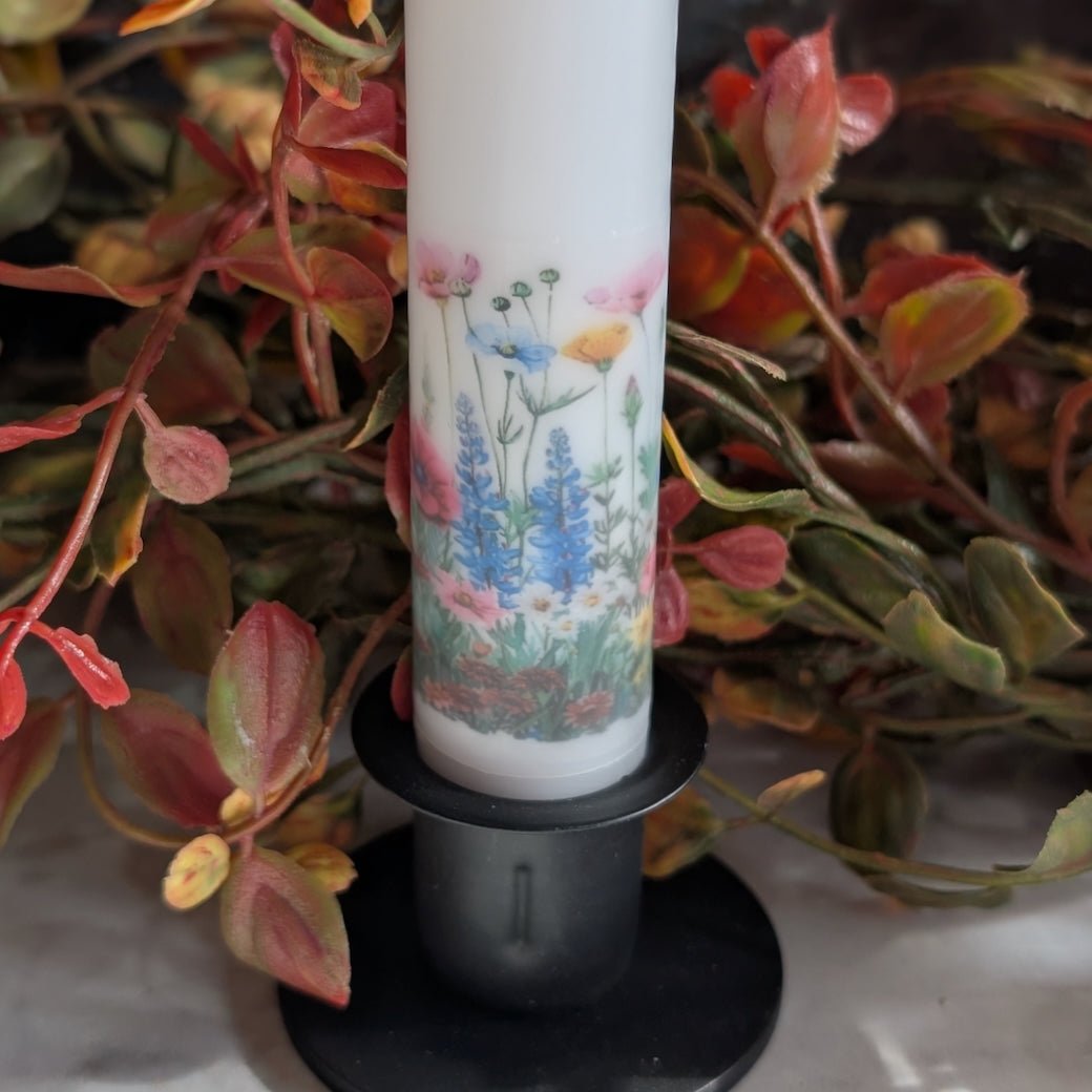 Wildflowers Battery Operated LED Taper Candle - Marmalade Mercantile