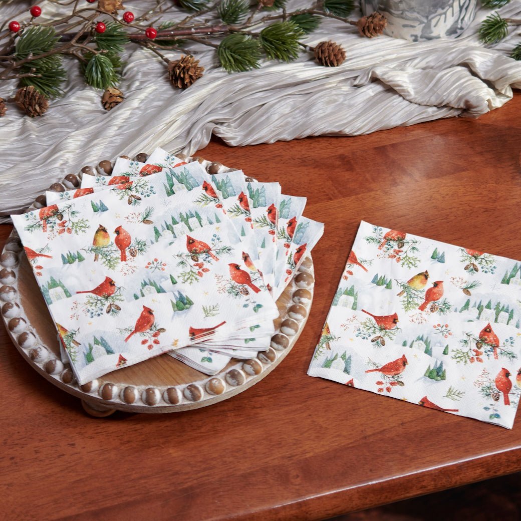 Winter Cardinal Paper Dinner Napkins Package of 20 - Marmalade Mercantile
