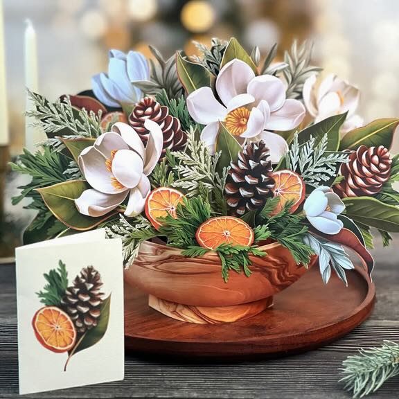 Winter Magnolia 3 - D Life Sized Pop Up Card - Marmalade Mercantile