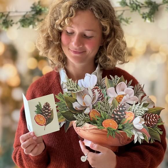 Winter Magnolia 3 - D Life Sized Pop Up Card - Marmalade Mercantile