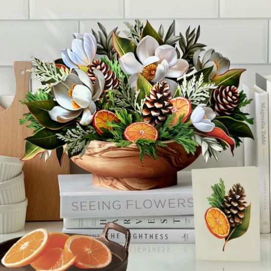 Winter Magnolia 3 - D Life Sized Pop Up Card - Marmalade Mercantile