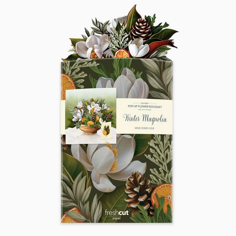 Winter Magnolia 3 - D Life Sized Pop Up Card - Marmalade Mercantile