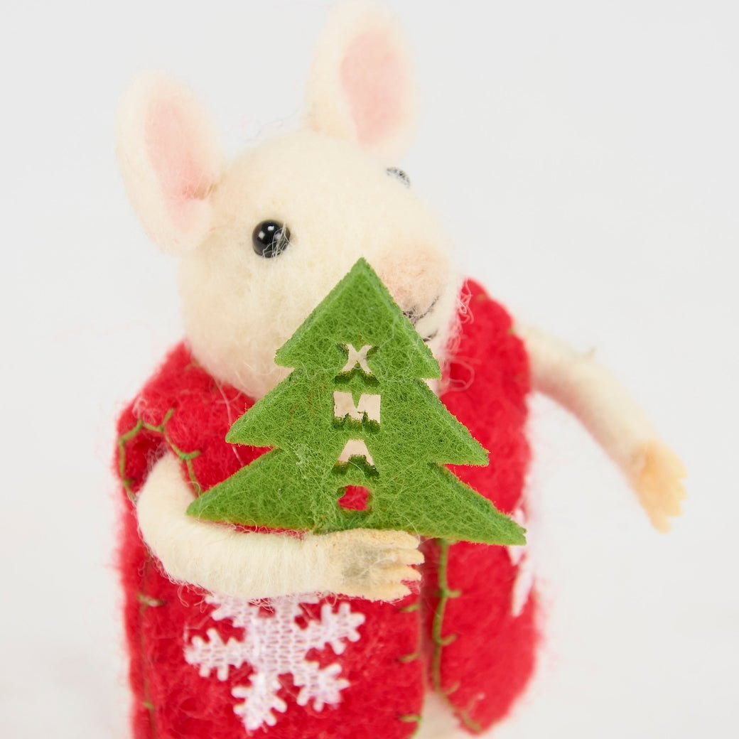 Winter Tree Christmas Mouse Critter - Marmalade Mercantile