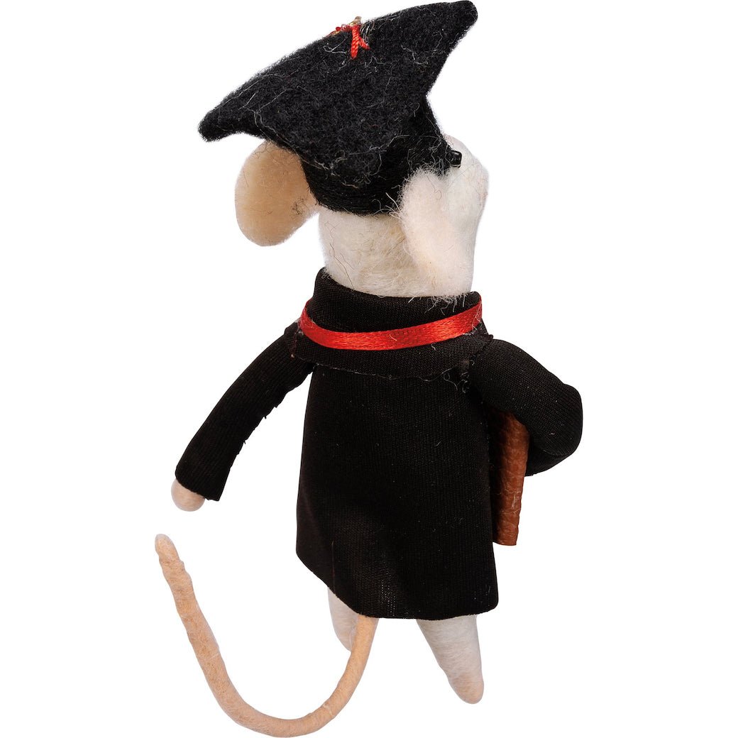 Wool Felt Graduation Mouse Critter - Marmalade Mercantile
