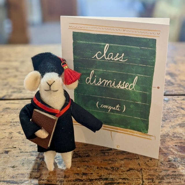 Wool Felt Graduation Mouse Critter - Marmalade Mercantile