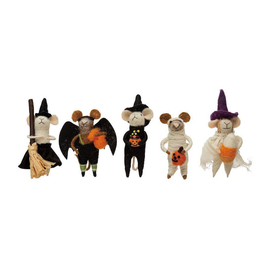 Wool Felt Halloween Mouse Critters CHOICE of Costumes - Marmalade Mercantile