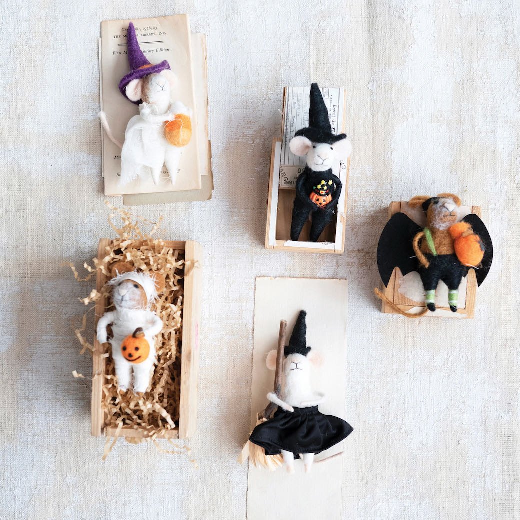 Wool Felt Halloween Mouse Critters CHOICE of Costumes - Marmalade Mercantile