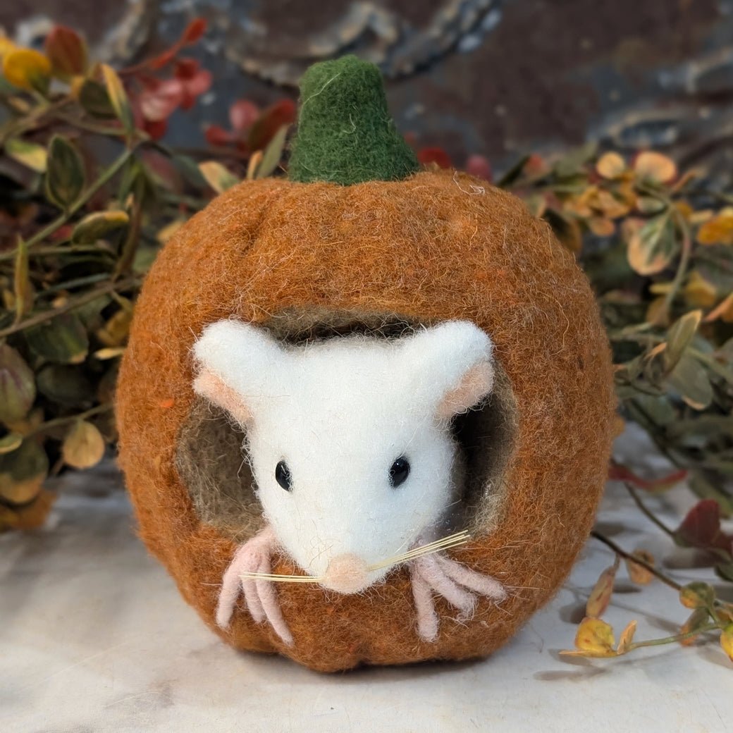 Wool Felt Pumpkin Mouse Critter CHOICE of Style/Color - Marmalade Mercantile
