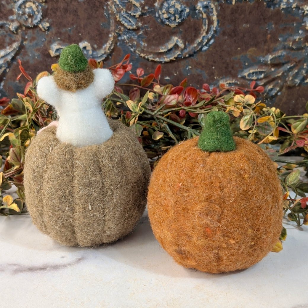 Wool Felt Pumpkin Mouse Critter CHOICE of Style/Color - Marmalade Mercantile
