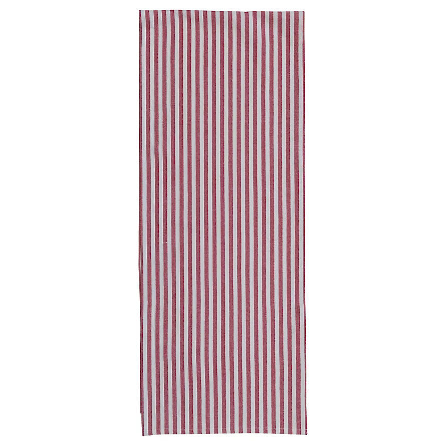 Festive Woven Red Striped Cotton Table Runner
