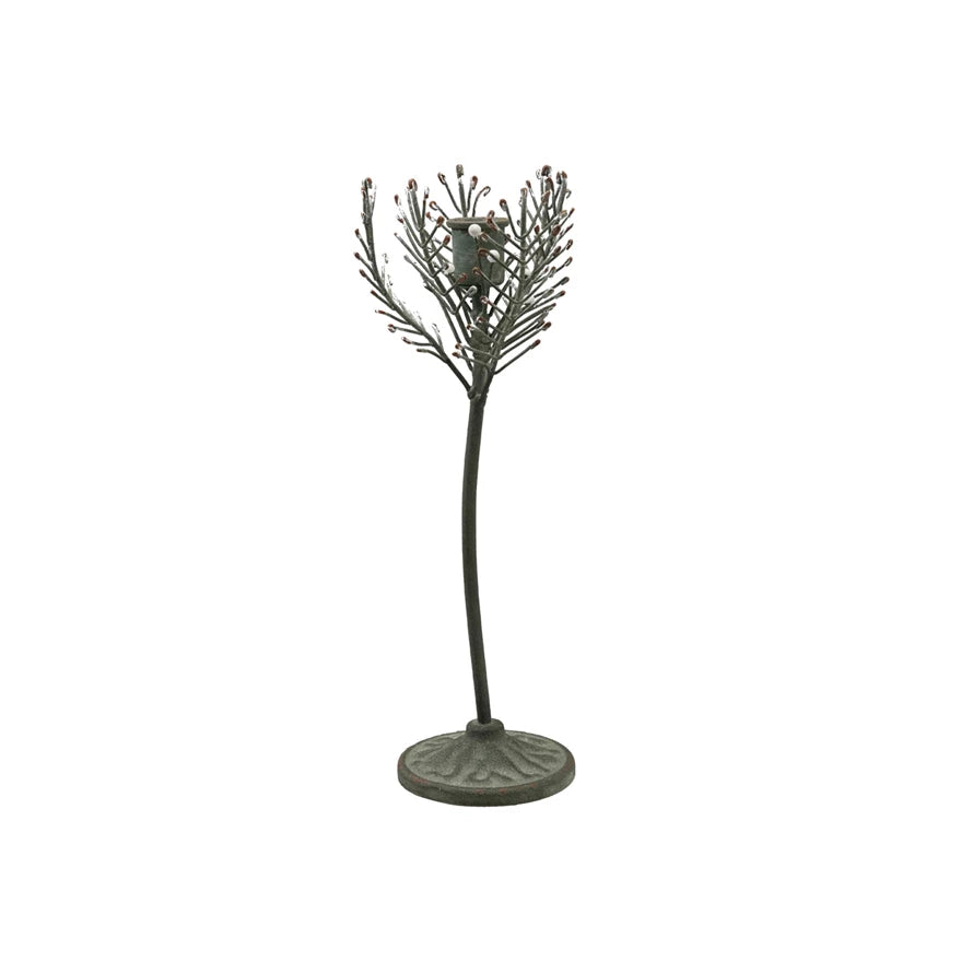 Reproduction Toleware Metal Taper Holders - CHOOSE Pine, Holly or Poinsettia