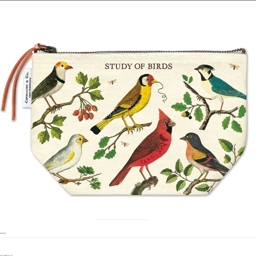 Zippered Pouch Study of Birds - Marmalade Mercantile