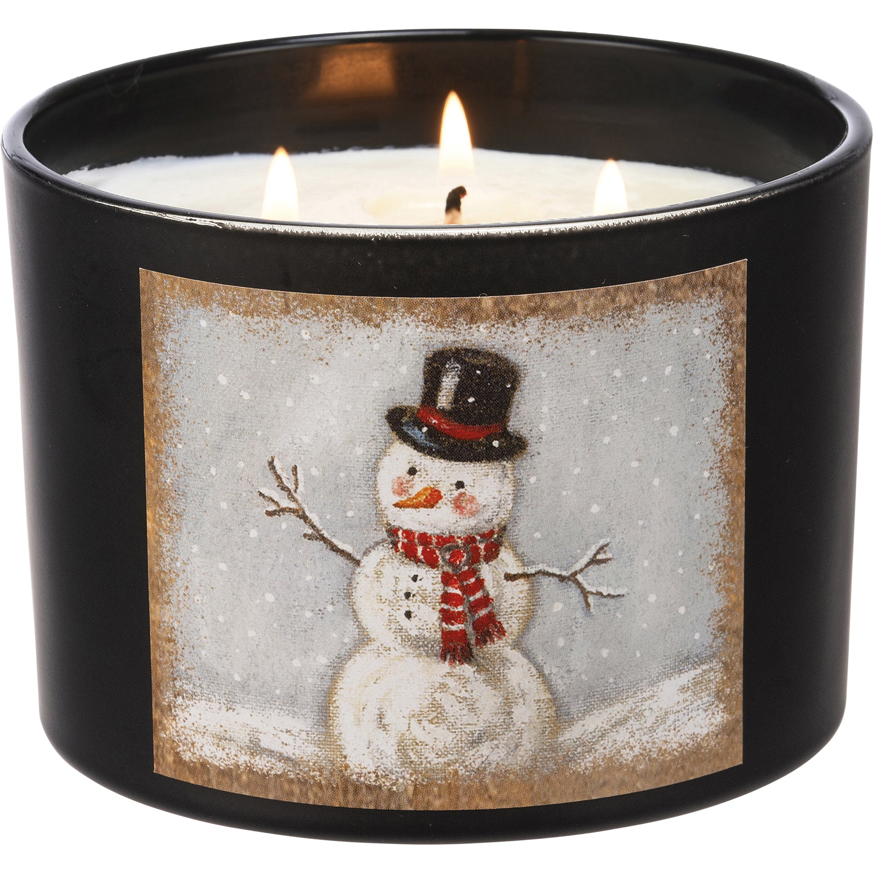 14 oz Snowman Christmas Candle Sugar Cookie Scent - C