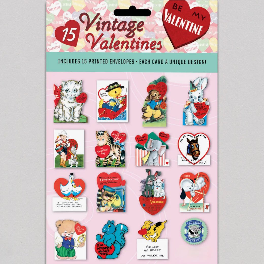 15 Assorted Animal Fun Vintage Die Cut Reproduction Valentines - Marmalade Mercantile