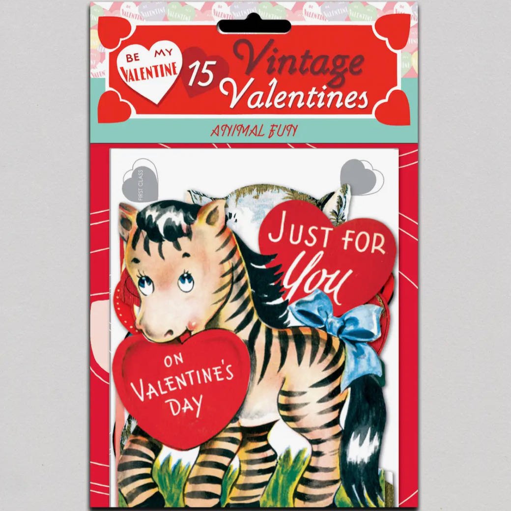 15 Assorted Animal Fun Vintage Die Cut Reproduction Valentines - Marmalade Mercantile