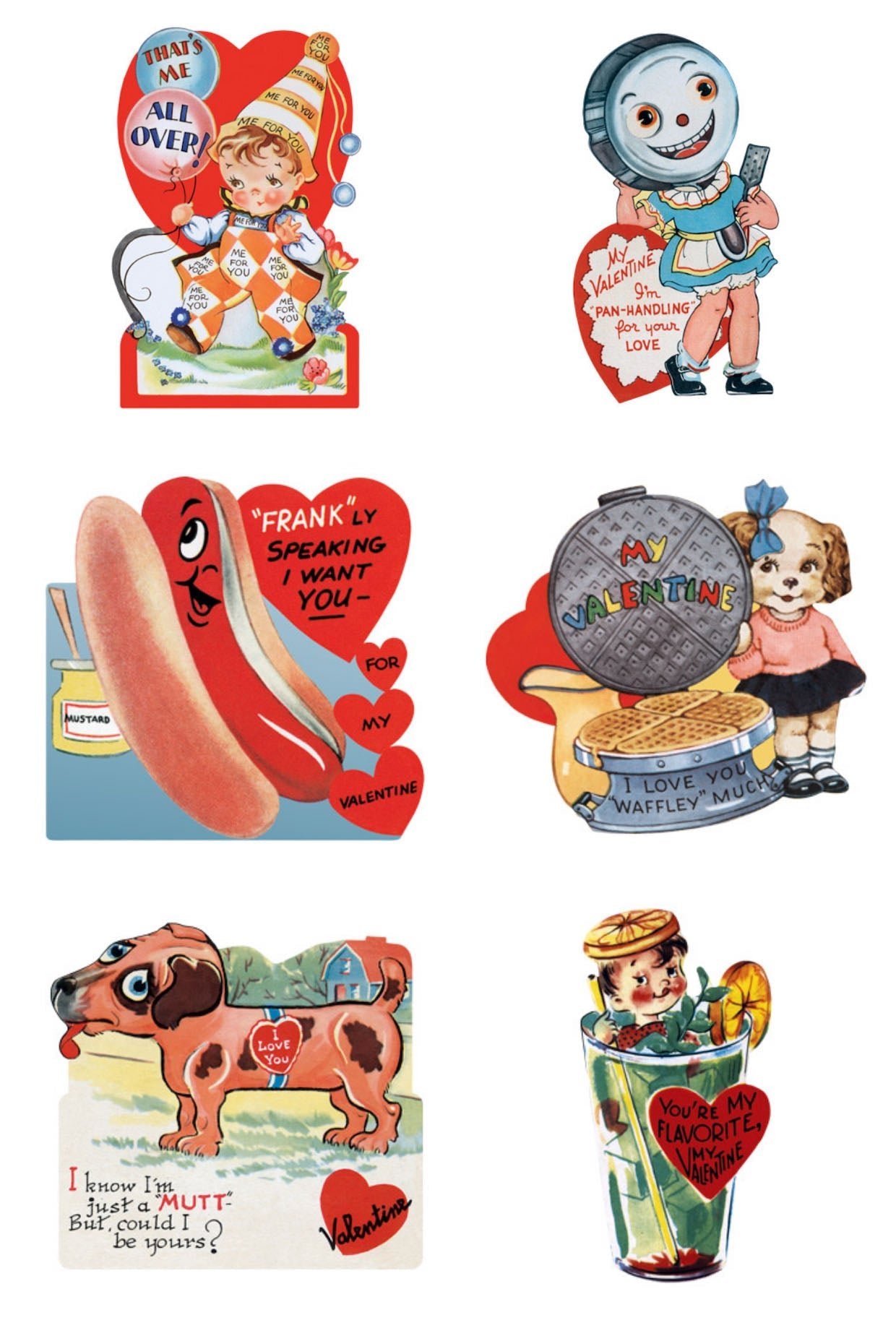 15 Assorted Vintage Reproduction Funny Die Cut Valentines - Marmalade Mercantile