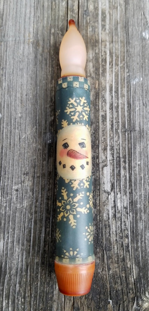 LED Battery Candle for Christmas Snowman & Snowflakes