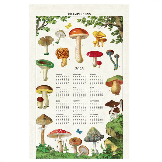 2025 Mushrooms Calendar Towel - Marmalade Mercantile