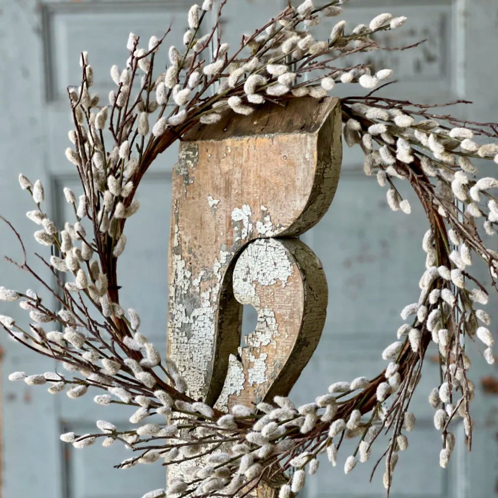 22” Willow Buds Pussy Willows Wreath - Marmalade Mercantile