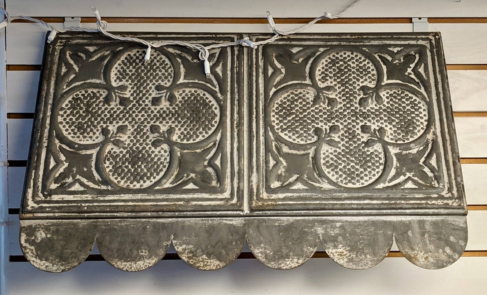 24" Two-Tile Distressed Tin Metal Decorative Awning - Marmalade Mercantile