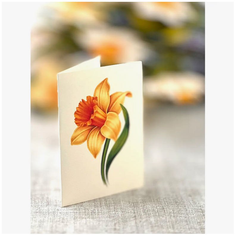 3-D Life Sized English Daffodils Bouquet Pop Up Greeting Card - Marmalade Mercantile