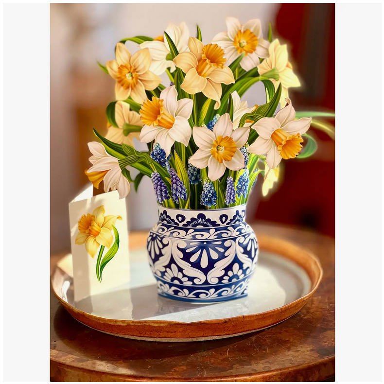 3-D Life Sized English Daffodils Bouquet Pop Up Greeting Card - Marmalade Mercantile