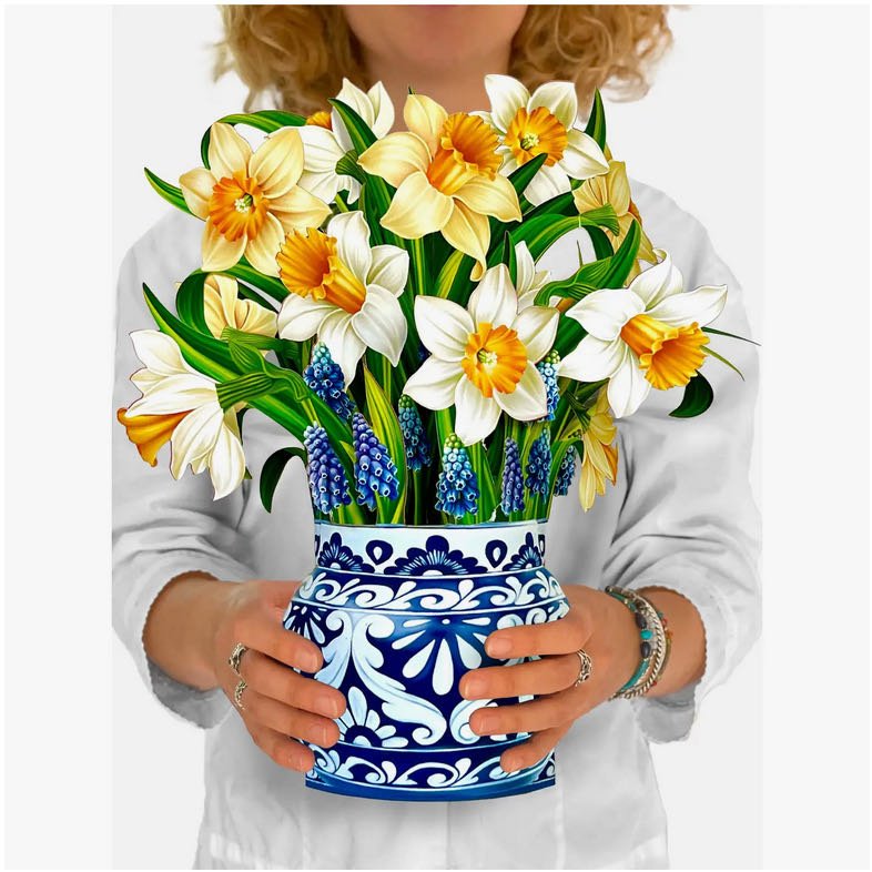 3-D Life Sized English Daffodils Bouquet Pop Up Greeting Card - Marmalade Mercantile