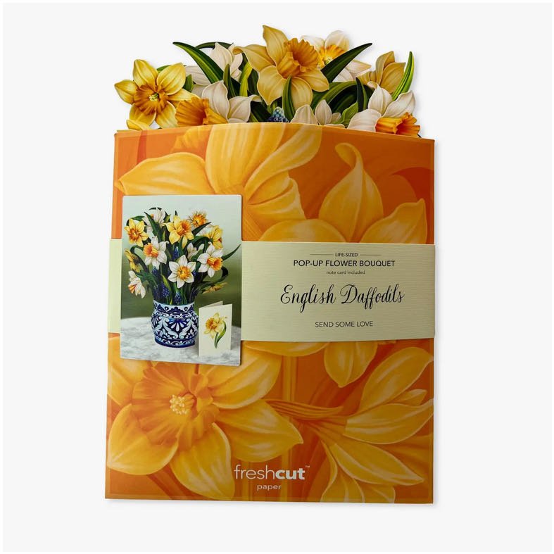 3-D Life Sized English Daffodils Bouquet Pop Up Greeting Card - Marmalade Mercantile