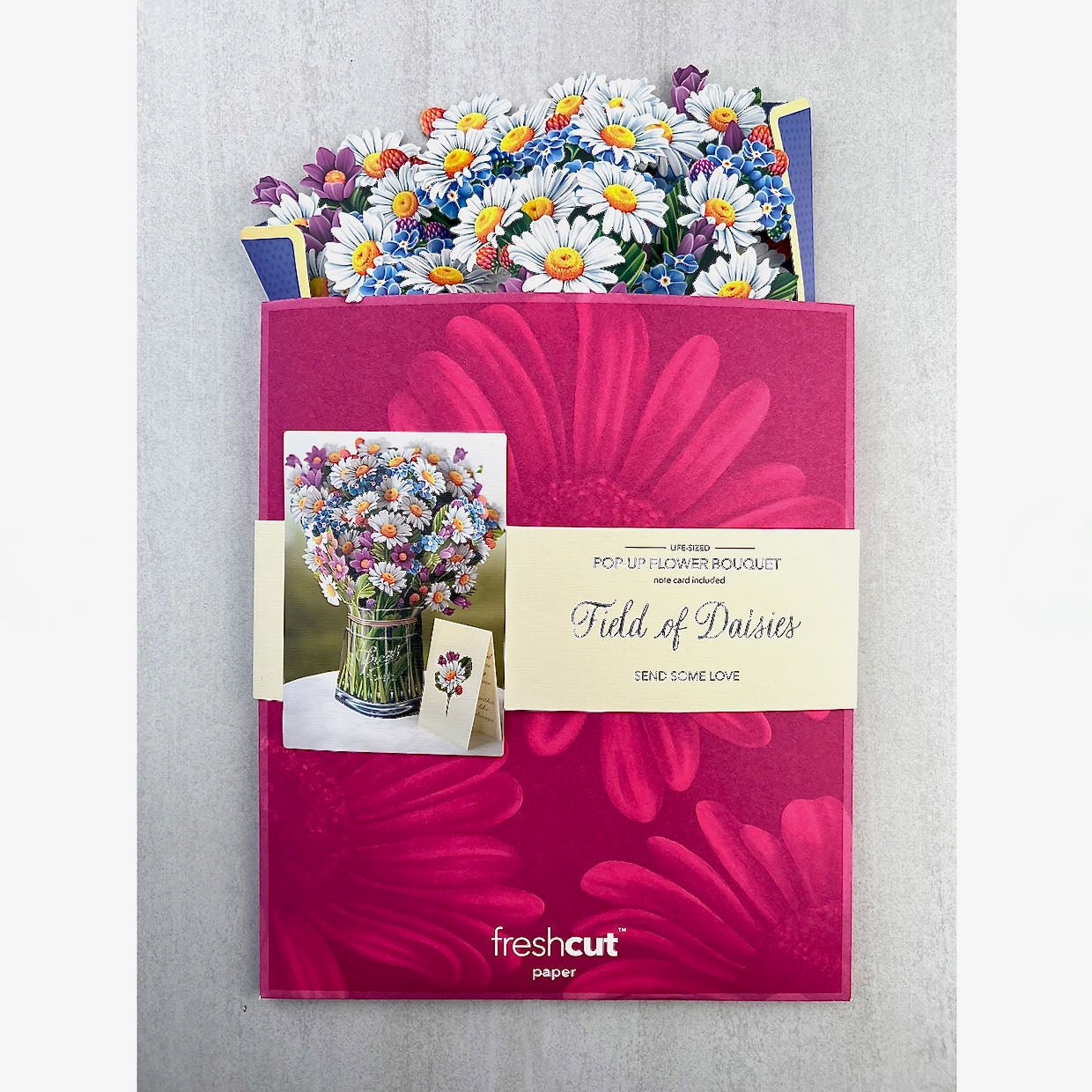 3D Life-Sized Paper Daisies & Wildflowers Bouquet Pop Up Greeting Card - Marmalade Mercantile