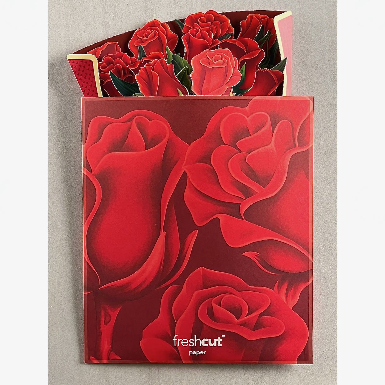 3D Life-Sized Paper Red Roses Bouquet Pop Up Greeting Card - Marmalade Mercantile