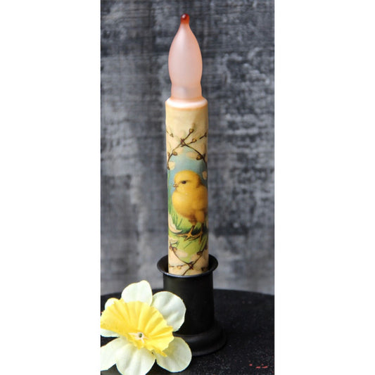Baby Chick with Pussywillows LED Battery Candle for Spring