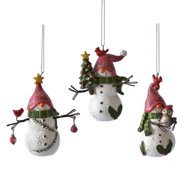 Adorable Snowman Gnome Christmas Ornament CHOICE of Styles - F