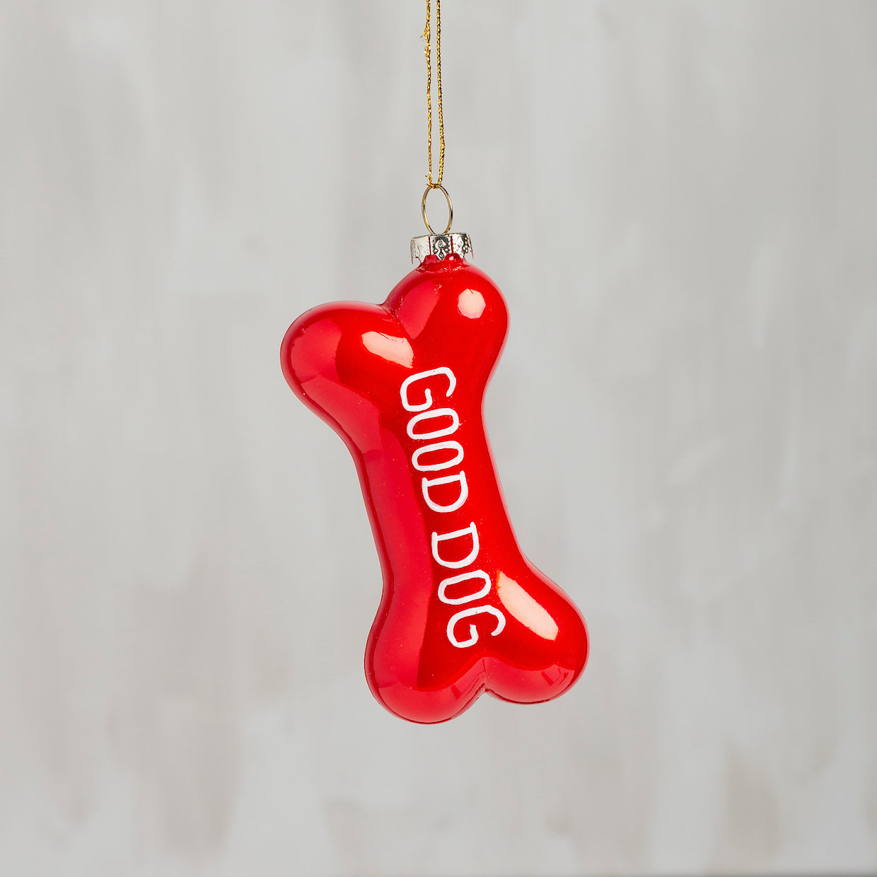 Good Dog Glass Dog Bone Christmas Ornament 