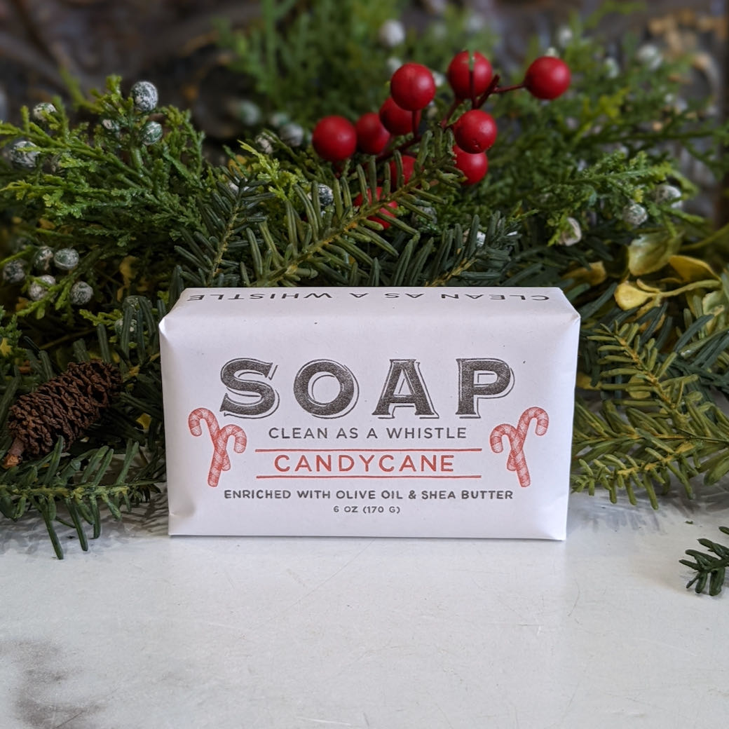 Candy Cane Peppermint Scented Shea Butter & Olive Oil Soap