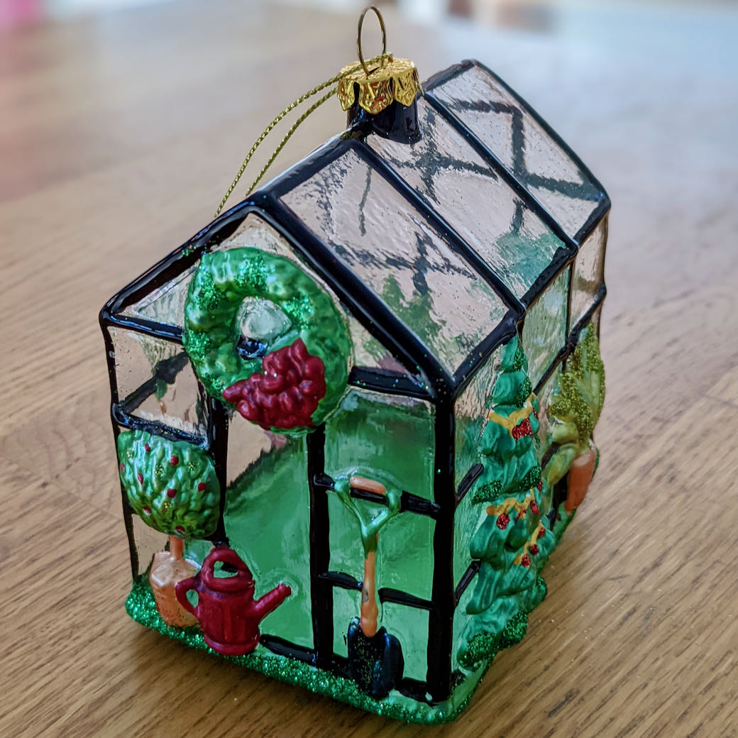 Glass Greenhouse Ornament Christmas Garden - B