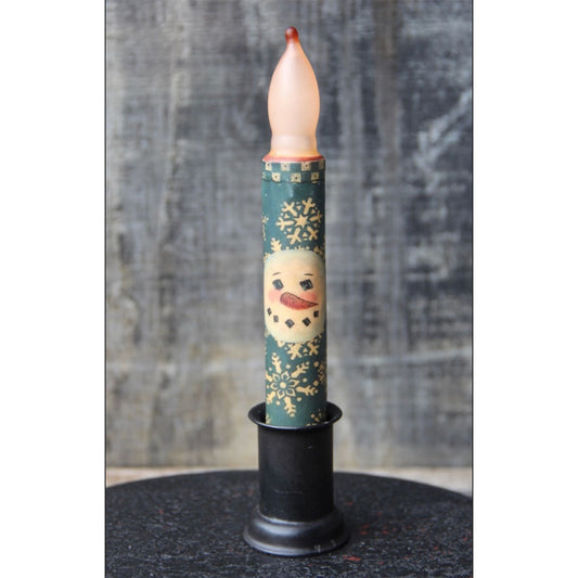 LED Battery Candle for Christmas Snowman & Snowflakes