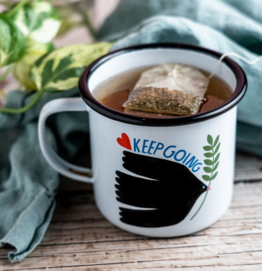 Keep Going Farmhouse Enamelware Camp Mug 16oz