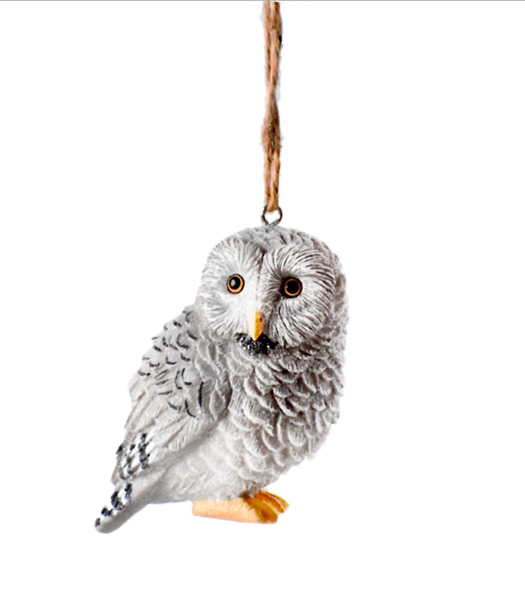 Cast Resin Owl Christmas Ornament CHOICE of 3 Styles -  C